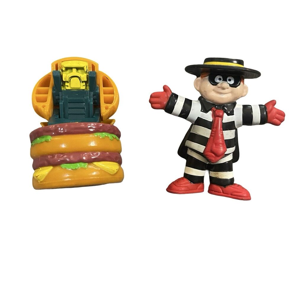McDonald's The Hamburglar Figure 2.5” & Vintage Hamburger Transformer 1987